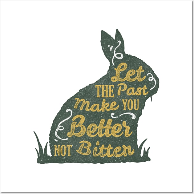 Rabbit silhouette with motivational words of wisdom Wall Art by Voxen X